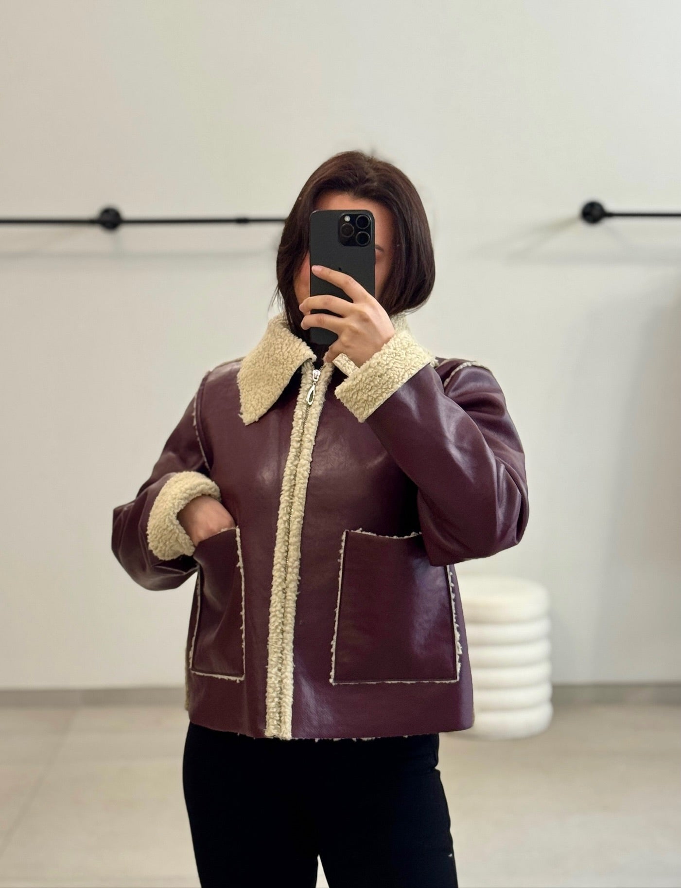 Veste TEDDY bordeaux