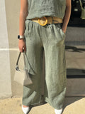 Pantalon en lin VERT