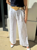 Pantalons en lin BLANC
